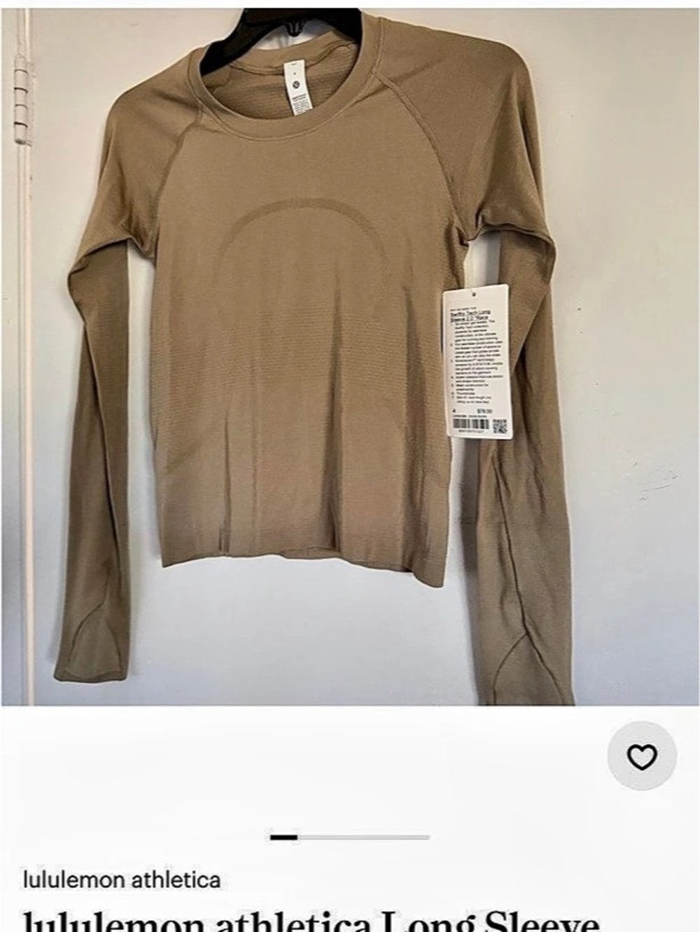 lululemon athletica Long Sleeve Top in Brown Size small